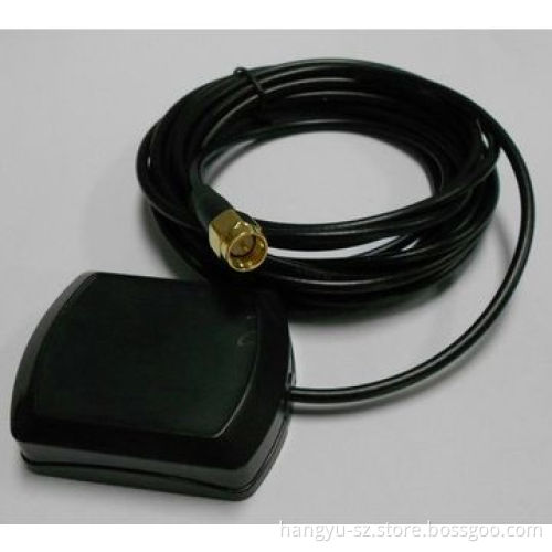 GPS Active Antenna, 28dBi LNA Gain, with RHCP Polarization and Magnetic or Adhesive Mounting